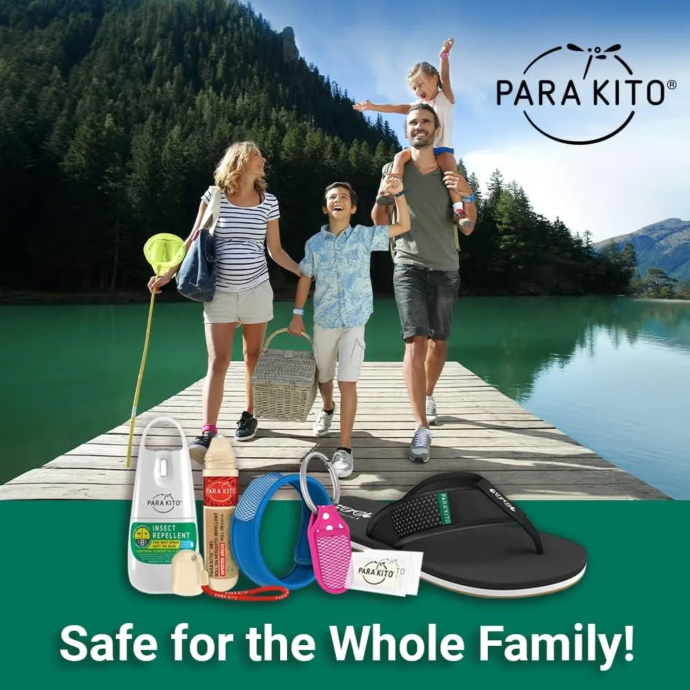 PARA'KITO Mosquito Repellent Bundle - 1 Roll-on | 1 Wristband | 1 Clip (Roll-on   Blue   Pink)