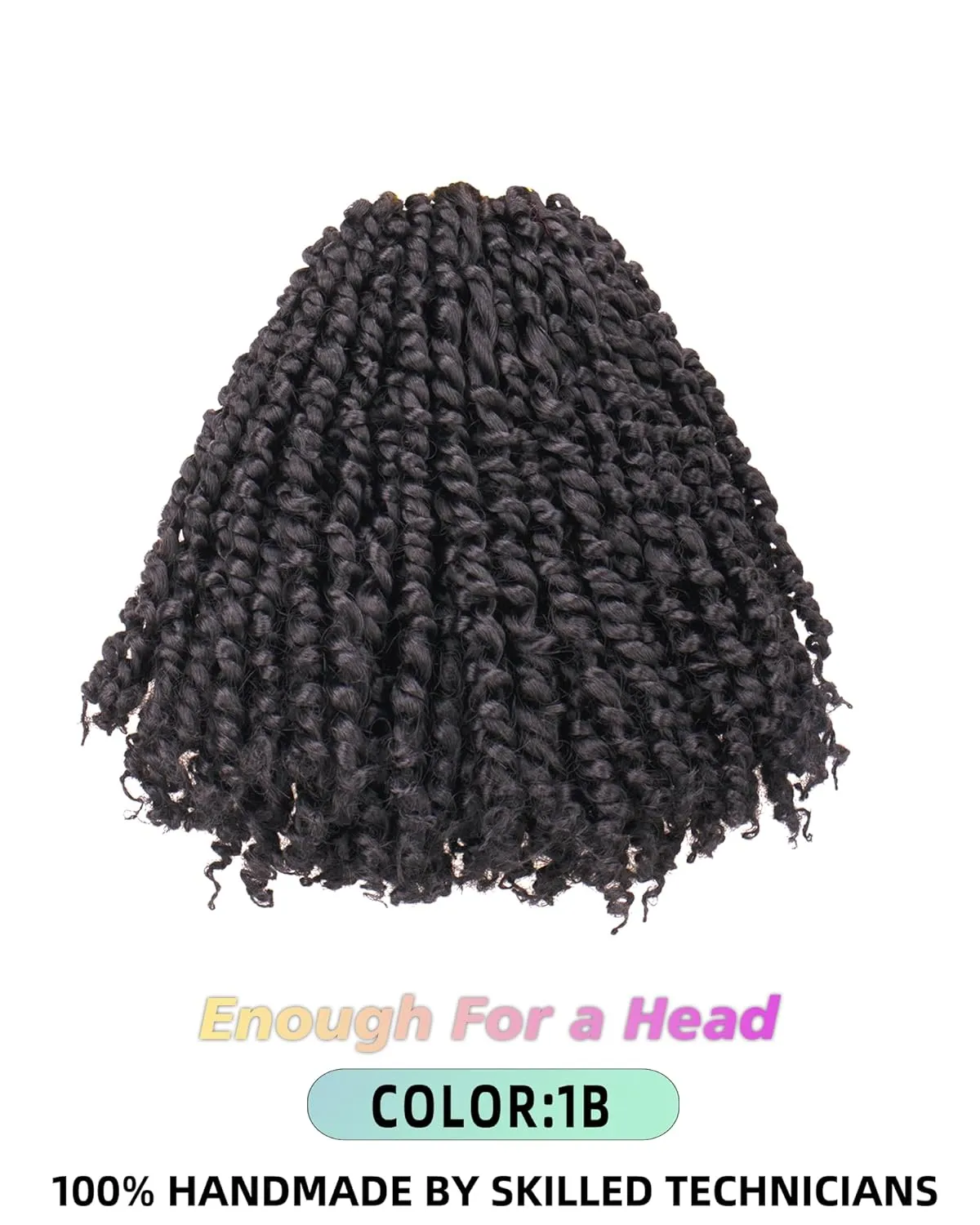 Passion Twist Hair-Pre-twisted Passion Twists,Pre-Looped Crochet Braids Made Of Bohemian Hair Synthetic Braiding Hair Extensions (10 Inch(Pack of 8), 1B)