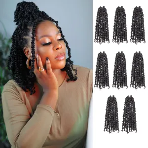 Passion Twist Hair-Pre-twisted Passion Twists,Pre-Looped Crochet Braids Made Of Bohemian Hair Synthetic Braiding Hair Extensions (10 Inch(Pack of 8), 1B)