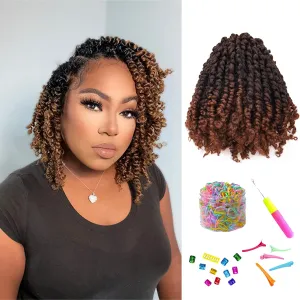 Passion Twist Hair-Pre-twisted Passion Twists,Pre-Looped Crochet Braids Made Of Bohemian Hair Synthetic Braiding Hair Extensions (10 Inch(Pack of 8), T30)