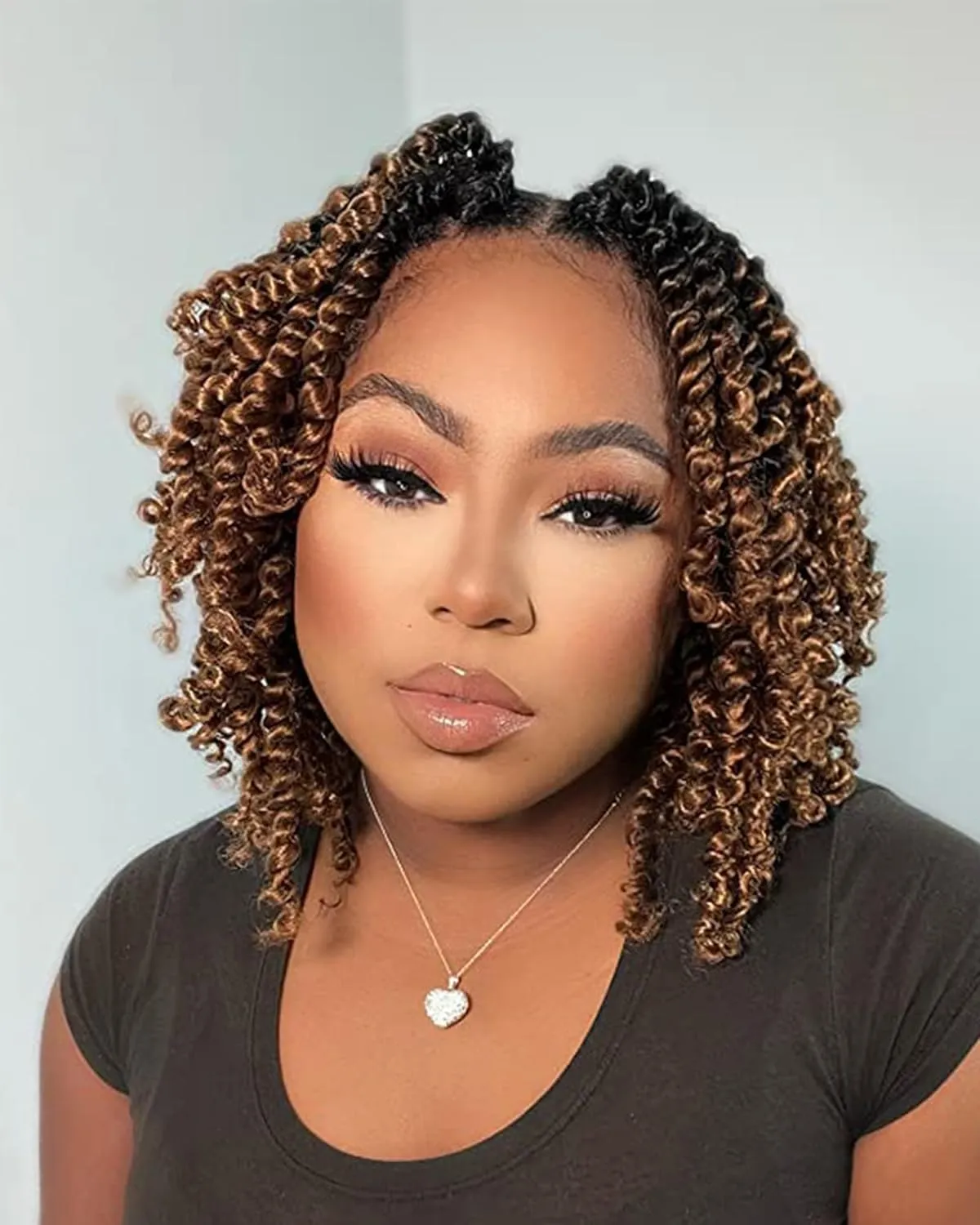 Passion Twist Hair-Pre-twisted Passion Twists,Pre-Looped Crochet Braids Made Of Bohemian Hair Synthetic Braiding Hair Extensions (10 Inch(Pack of 8), T30)