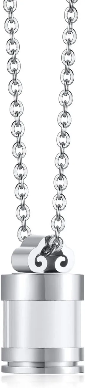 PEAS Fashion Stainless Steel Glass Bottle Pendant Container Ashes Holder Necklace