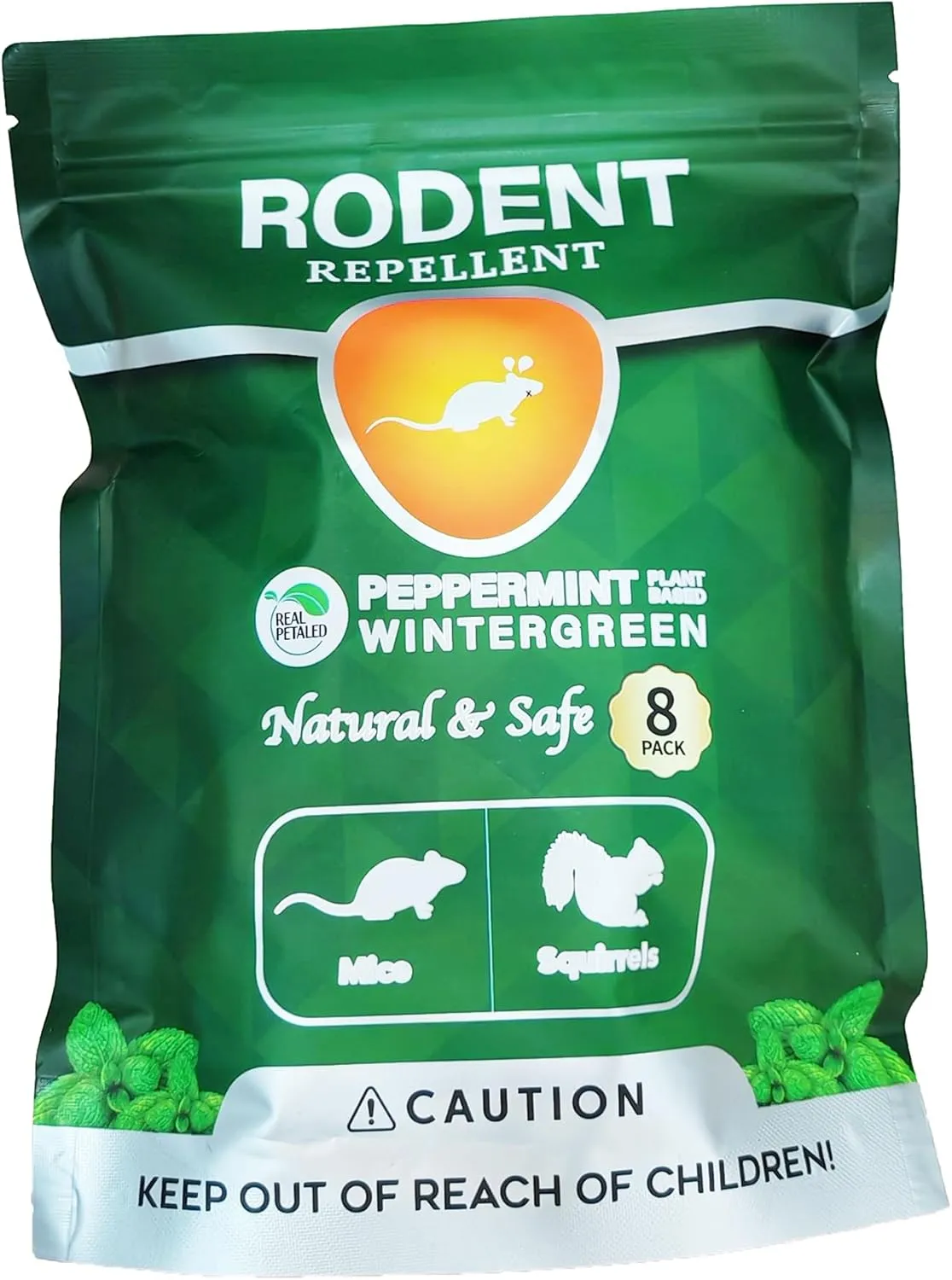 Peppermint Oil Rodent Repellent: Natural Repel Deterrent Balls for Mice and Rats - Control Mouse Away with Repellent Bags and Pouches - 8 Pack (Package of 1)
