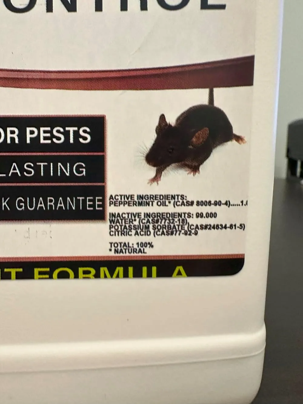 Peppermint Repellent for Indoor Pest Control - All Natural & Safe Spray for Outdoor Use. Natural Armor Indoor Pest Control. 128 Oz Gallon, Refill