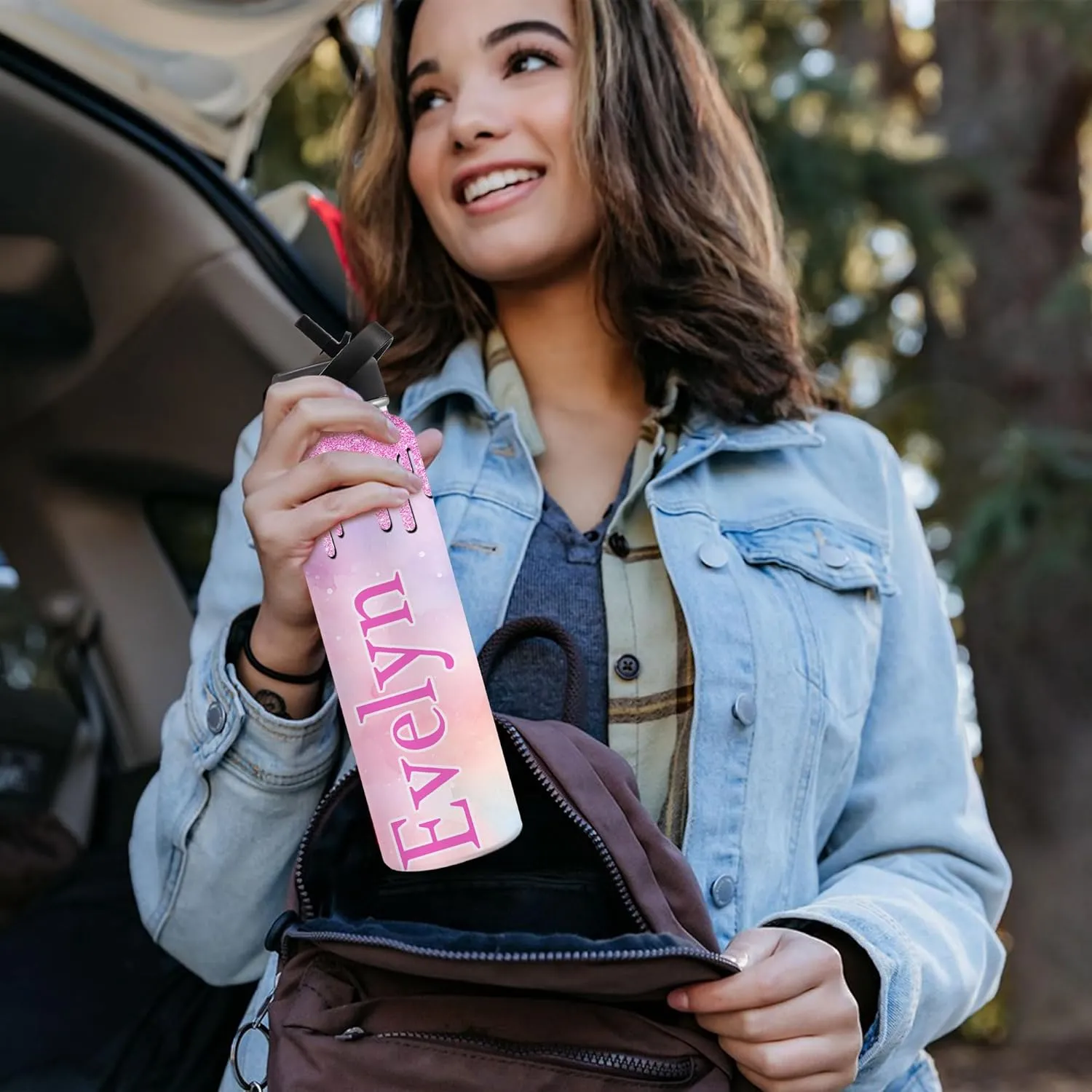 Personalized Water Bottles for Kids Custom Name Insulated Stainless Steel Cup with Straw Lid for Boy Girl Customized Sport Tumblers Back to School Gift 12oz/18oz/32oz(design06)