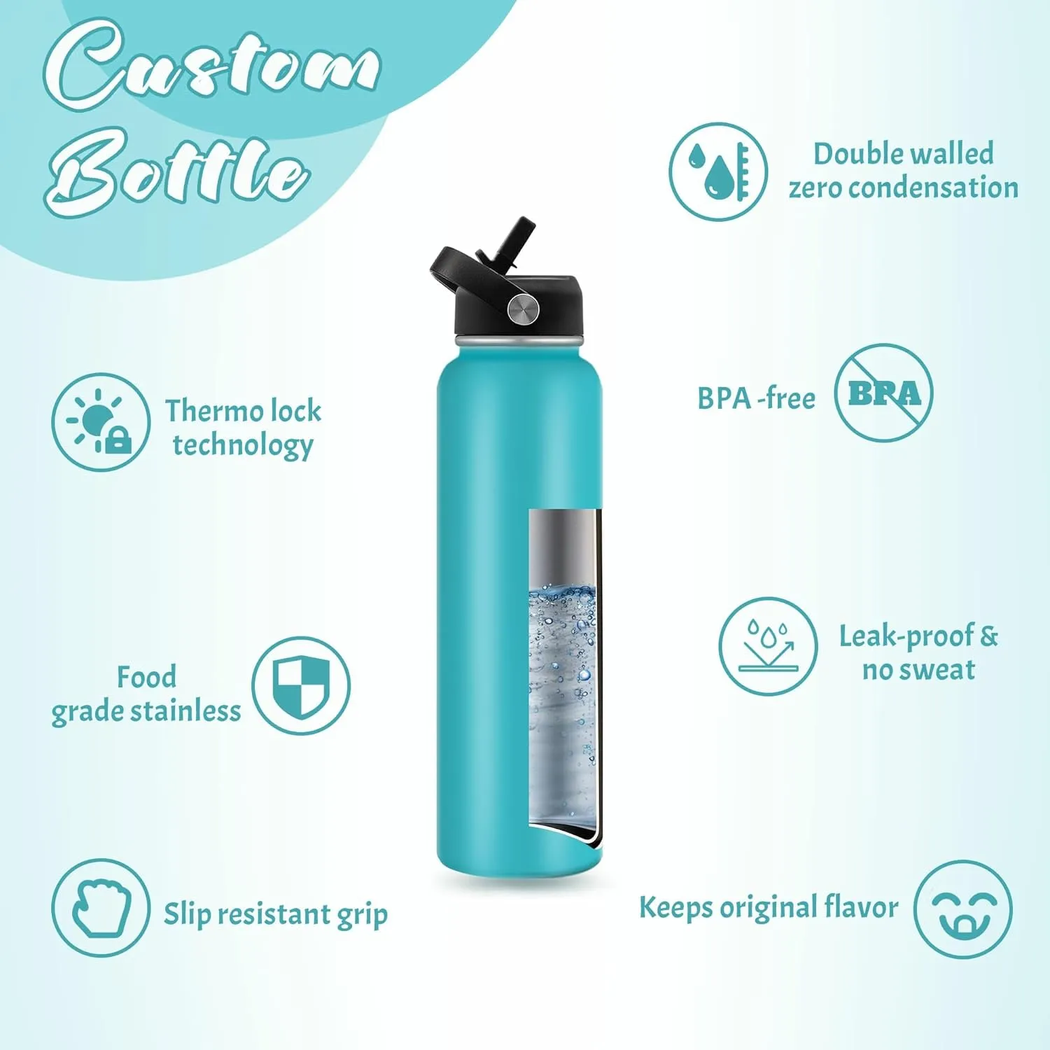 Personalized Water Bottles for Kids Custom Name Insulated Stainless Steel Cup with Straw Lid for Boy Girl Customized Sport Tumblers Back to School Gift 12oz/18oz/32oz(design06)