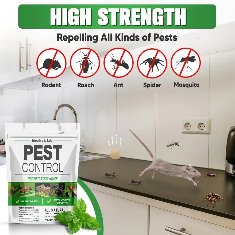 Pest Control Balls, Rodent Repellent, Mouse Repellent, Mice Repellent Indoor, Peppermint Mice to Repel Rats, Roach, Ant & Mosquito, RV Rat Repellant, Mouse Deterrents, Keep Mice Away-8P