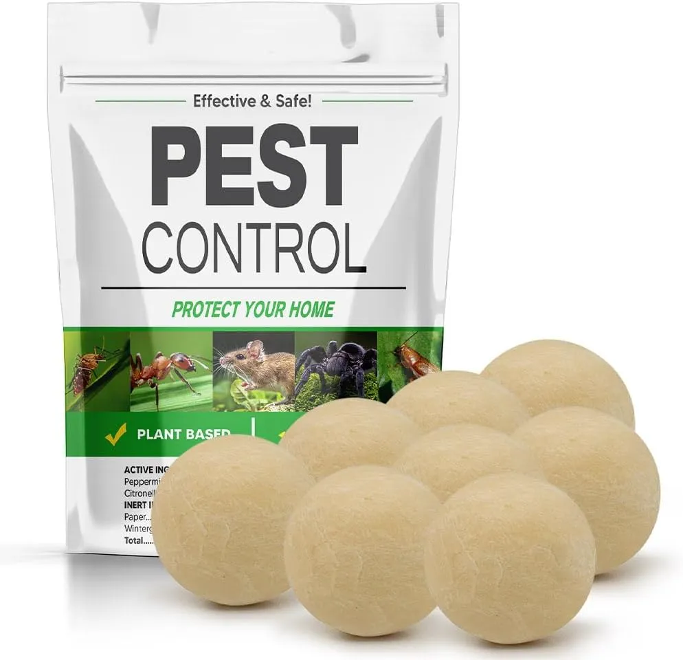 Pest Control Balls, Rodent Repellent, Mouse Repellent, Mice Repellent Indoor, Peppermint Mice to Repel Rats, Roach, Ant & Mosquito, RV Rat Repellant, Mouse Deterrents, Keep Mice Away-8P
