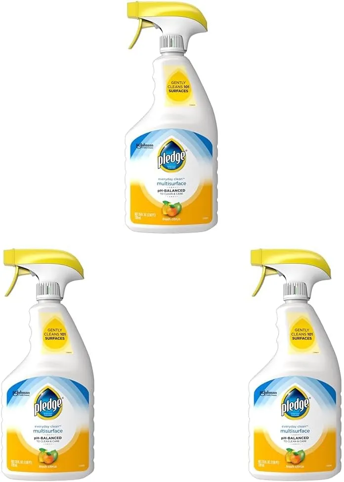 Pledge Multisurface Cleaner, Everyday Clean, Trigger, Fresh Citrus Scent, 25 oz (Pack of 3)