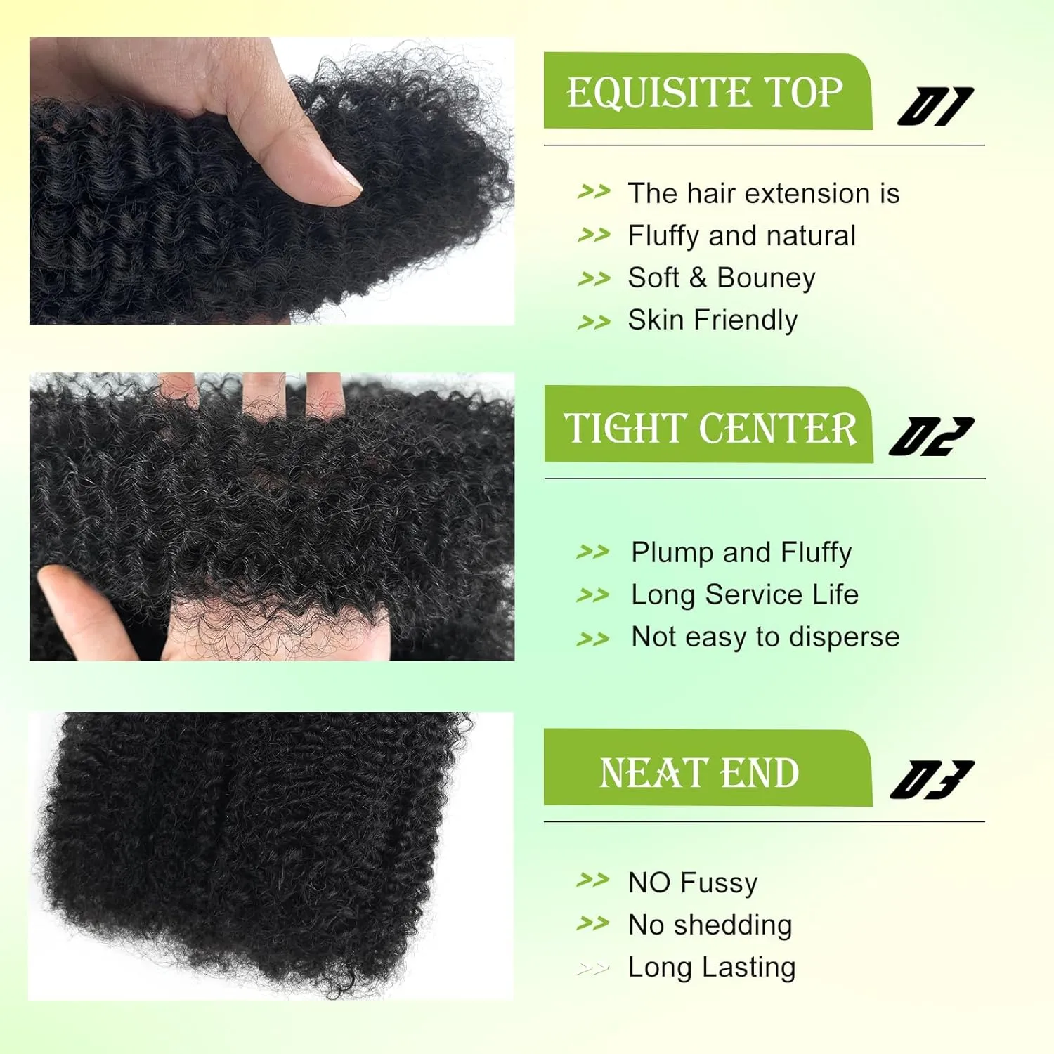 poetically 10 Inch Afro Kinkys Bulk Human Hair Kinky Twist Hair 50g Dreadlock Extensions for Soft Locs Natural Black Kinky Curly Afro Twist Hair