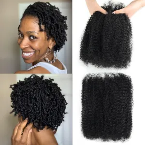 poetically 10 Inch Afro Kinkys Bulk Human Hair Kinky Twist Hair 50g Dreadlock Extensions for Soft Locs Natural Black Kinky Curly Afro Twist Hair