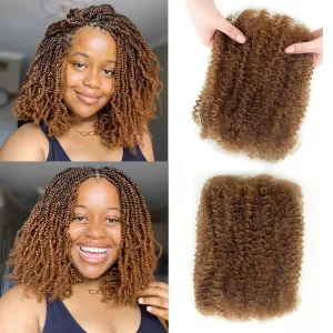 poetically Afro Kinkys Bulk Human Hair 10 Inch 50g/Bundle Brown Afro Kinky Bulk 100% Human Hair Loc Extensions Marley Twist Brainding Hair