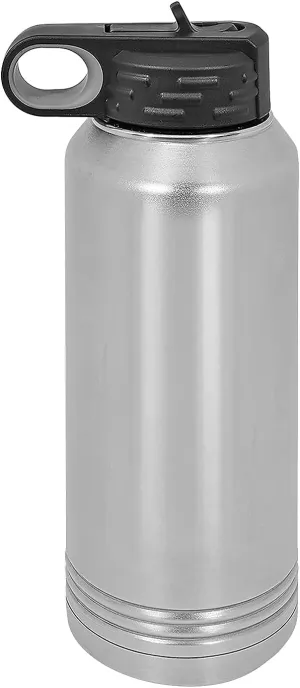 Polar Camel 32 oz Stainless Steel Water Bottle with Flip Top Lid and Straw (Light Blue)