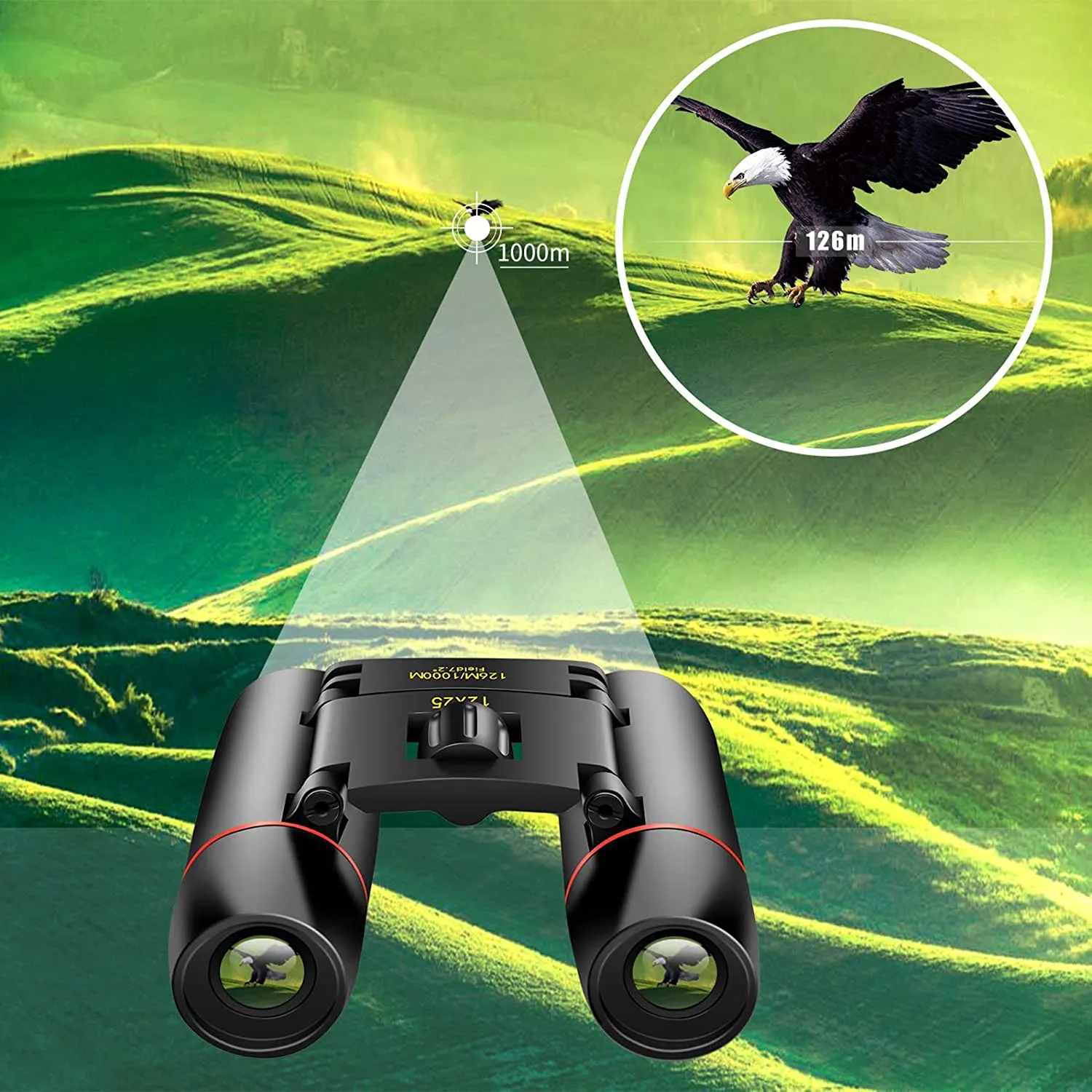 POLDR 12X25 Small Pocket Binoculars Compact Adults, Mini Kids Binoculars Boys for Bird Watching,Concert Theater Opera