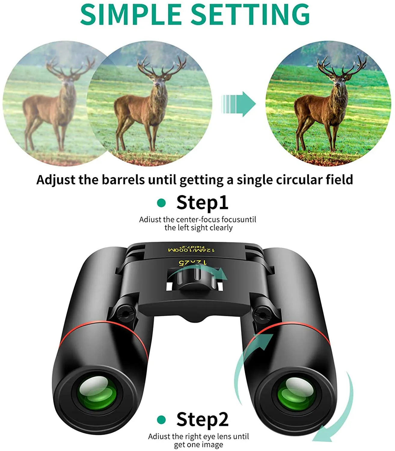POLDR 12X25 Small Pocket Binoculars Compact Adults, Mini Kids Binoculars Boys for Bird Watching,Concert Theater Opera