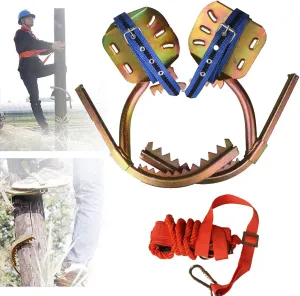 Pole Climbing Spikes, Tree Climbing Gear with Safe Belt, Adjustable Tree Climbing Spikes for Climbing Hunting Observation Picking Fruit,400model
