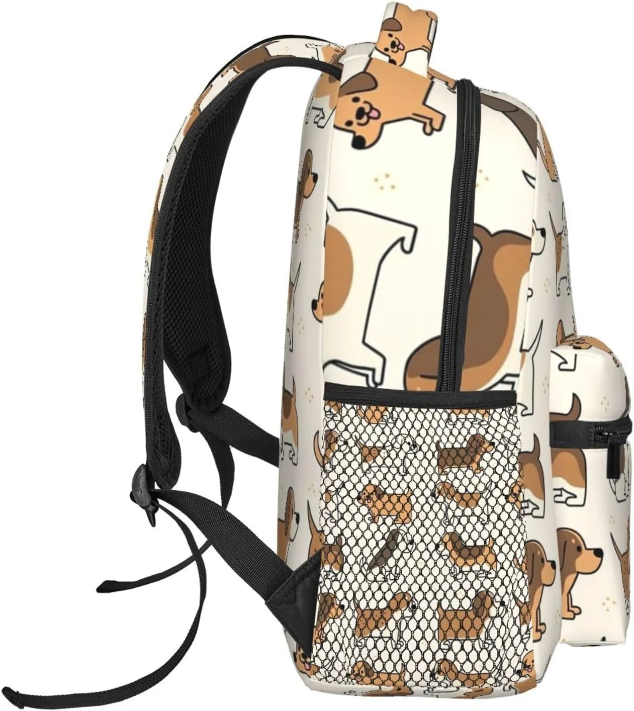 Polyester Daypack Backpack for Trekking Picnic Walking Cycling - Large Capacity Anti-Theft Multipurpose Shoulder Bag, Cute Funny Dogs Art Casual Daypack