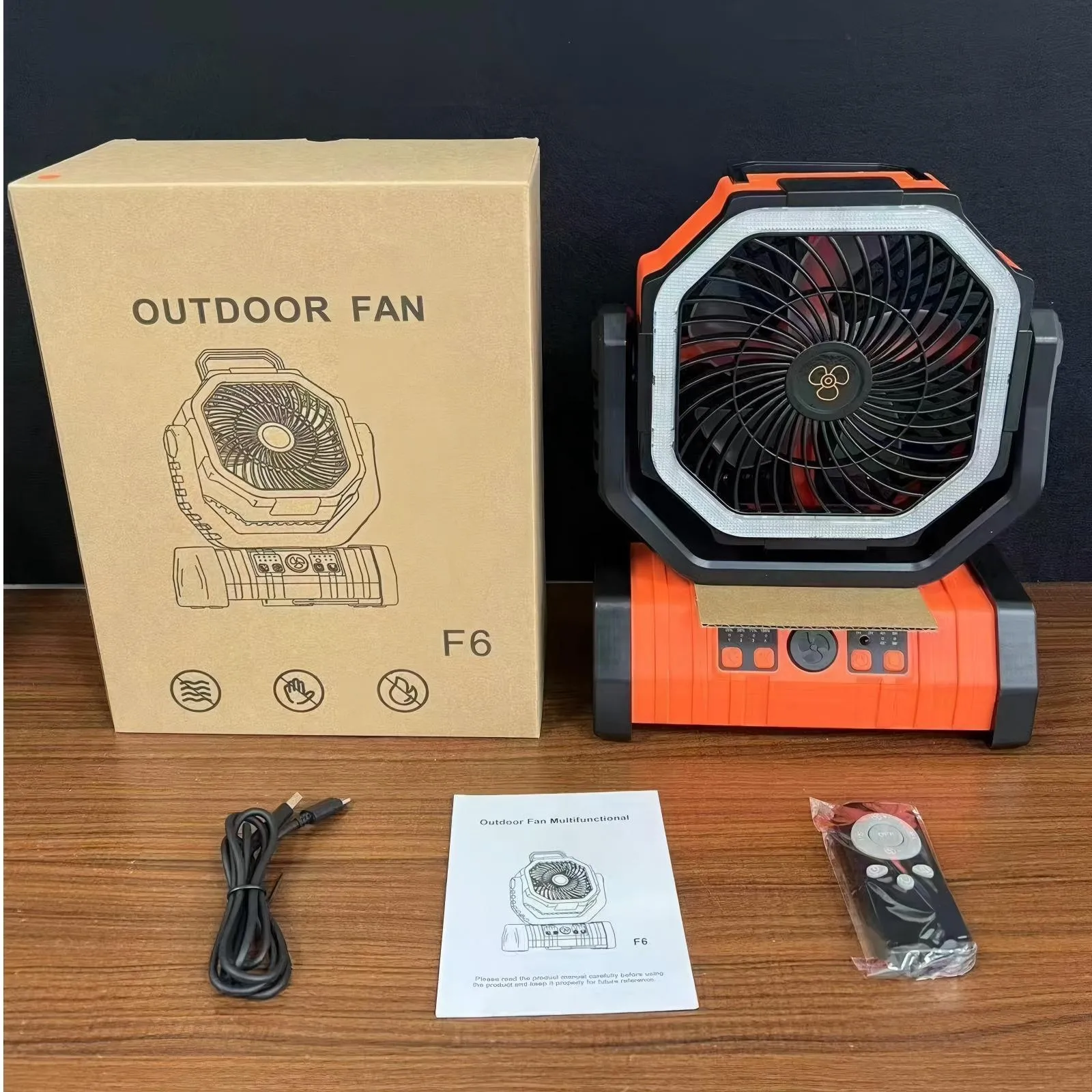 Portable Camping Fan with LED Lantern Light 20000mAh