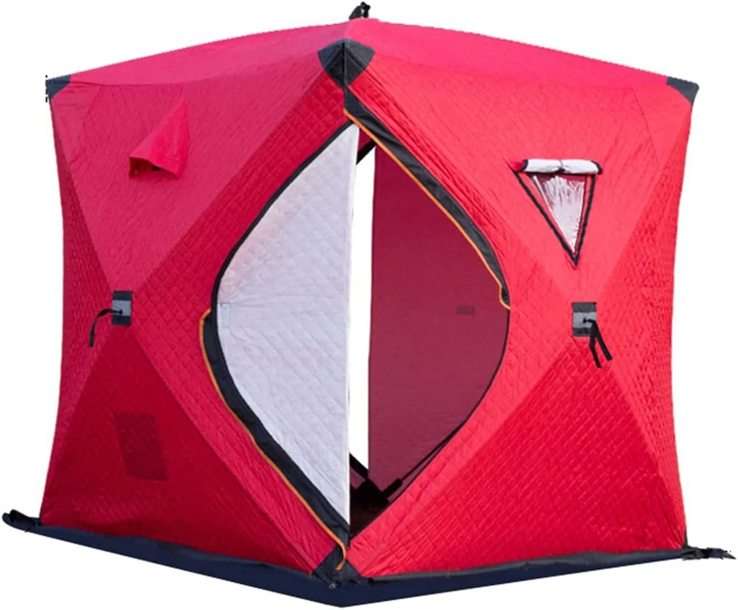 Portable Ice Fishing Shelter 3-4 Person Ice Fishing Tent Insulated Ice Fishing Shelter Thermal Ice Fishing Shanty with Insulated Layer for Winter Fishing (A Type 3~4 Person)