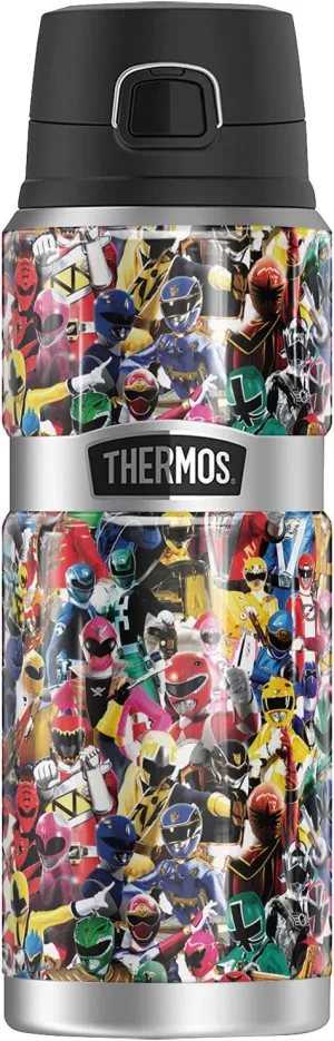 Power Rangers Crowd of Rangers THERMOS STAINLESS KING Stainless Steel Drink Bottle, Vacuum insulated & Double Wall, 24oz