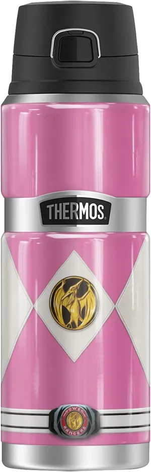 Power Rangers Pink Ranger Emblem THERMOS STAINLESS KING Stainless Steel Drink Bottle, Vacuum insulated & Double Wall, 24oz