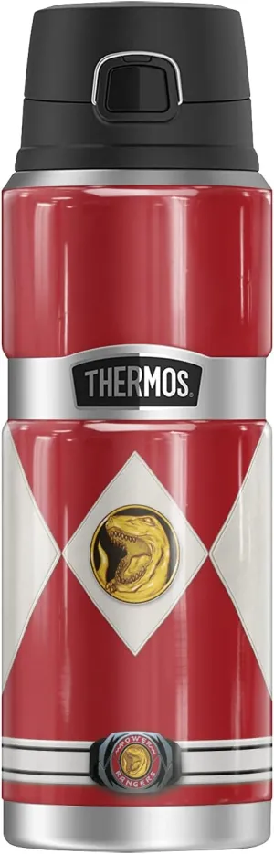 Power Rangers Red Ranger Emblem THERMOS STAINLESS KING Stainless Steel Drink Bottle, Vacuum insulated & Double Wall, 24oz
