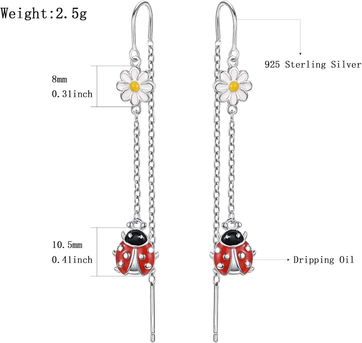 PRAYMOS 925 Sterling Silver Animal Earrings Cat/Turtle/Dog Earrings Novelty Fun Dangle Earrings Animal Gifts for Women
