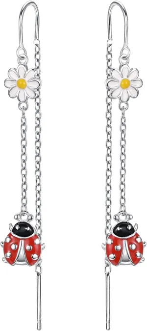 PRAYMOS 925 Sterling Silver Animal Earrings Cat/Turtle/Dog Earrings Novelty Fun Dangle Earrings Animal Gifts for Women