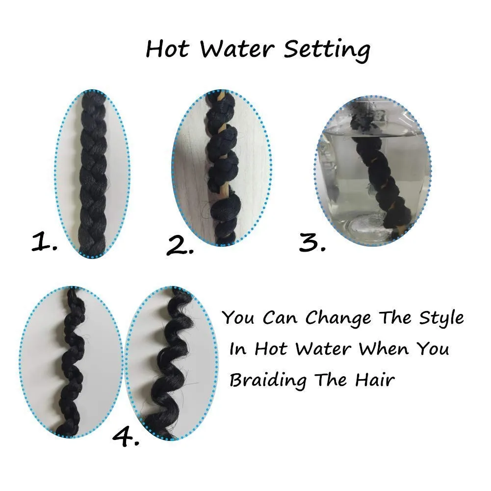 Pre-Stretched Braiding Hair Extension Ombre Black to Burgundy Professional Crochet Braiding Hair 26 Inch 8 Packs Hot Water Setting Perm Yaki Synthetic Hair For Twist Braids (26inch,#1B/Bug)