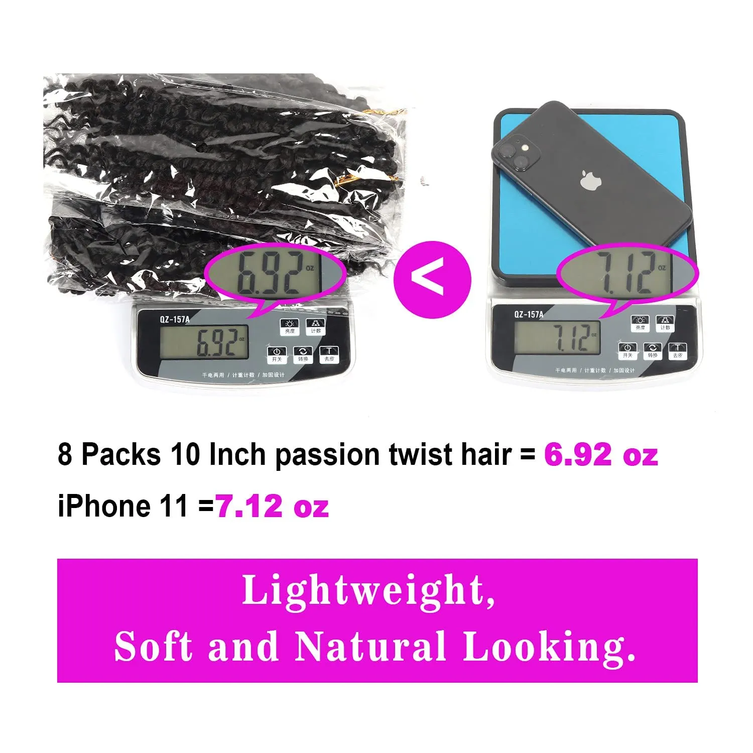 Pre-twisted Passion Twist Crochet Hair 10 Inch 8 Packs Crochet Passion Twist, Pre Looped Short Ombre Passion Twist Hair Crochet Twist Braids Bohemian Crochet Hair for Women Curly Ends T-Gray