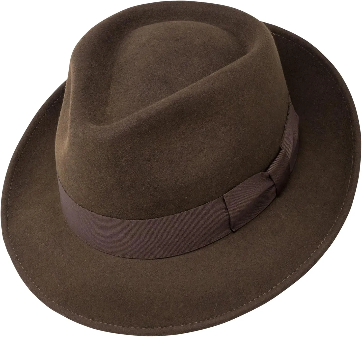 Premium Doyle - Teardrop Fedora Hat - 100% Wool Felt - Crushable for Travel - Water Resistant - Unisex