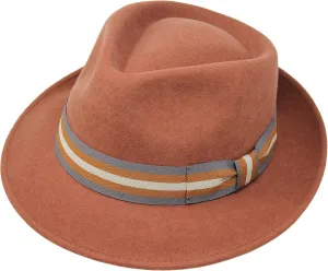 Premium Doyle - Teardrop Fedora Hat - 100% Wool Felt - Crushable for Travel - Water Resistant - Unisex