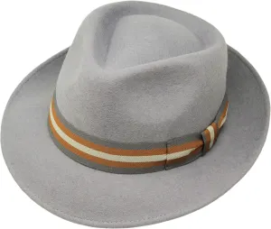 Premium Doyle - Teardrop Fedora Hat - 100% Wool Felt - Crushable for Travel - Water Resistant - Unisex