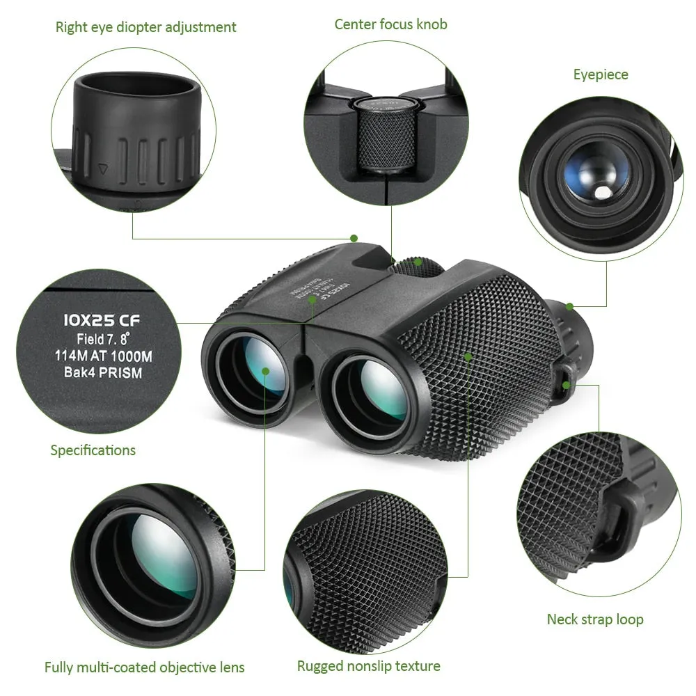 Professional 10x25 High-Powered Binoculars