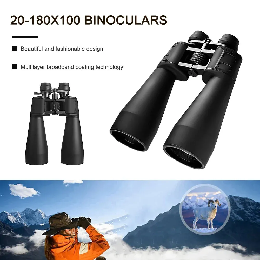 Professional 20-180x100 Binoculars High Magnification Wide-angle Long Range Zoom Hunting Astronomical Telescope HD Zoom