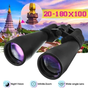 Professional 20-180x100 Light Night Vision Binoculars Watching Camping Hiking Telescopes Outdoor Travel