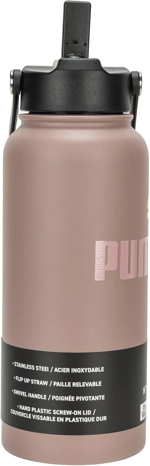 PUMA Evercat 32 oz Stainless Steel Water Bottle, Pink, One Size
