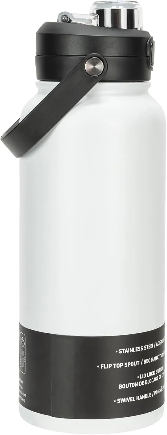 PUMA Evercat 32 oz Stainless Steel Water Bottle, White, One Size