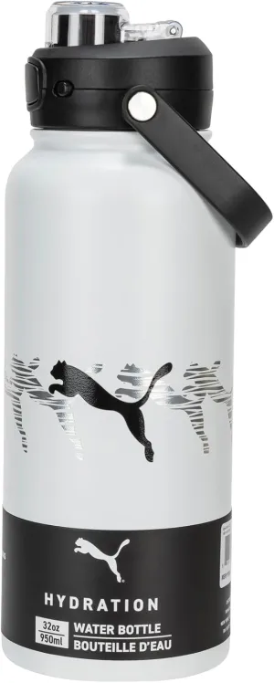 PUMA Evercat 32 oz Stainless Steel Water Bottle, White, One Size
