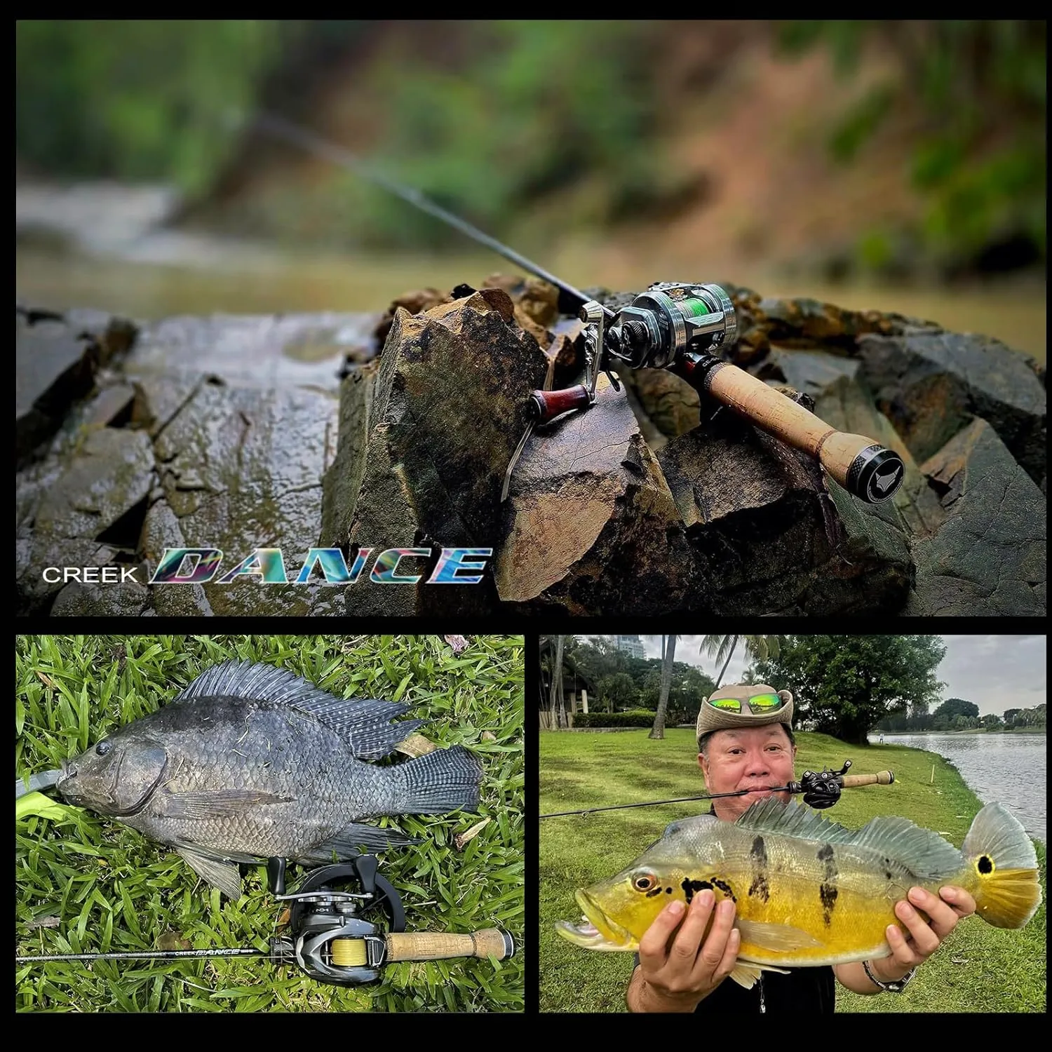 PURELURE Creek Dance Travel Ultralight Fishing Rods Spinning 2/3/4 Piece Portable BFS Casting Rod Solid Tip TORAY Carbon Fiber, Full Fuji A Guide Rings,Red Willow Wood Reel Seat AAA Cork Handle