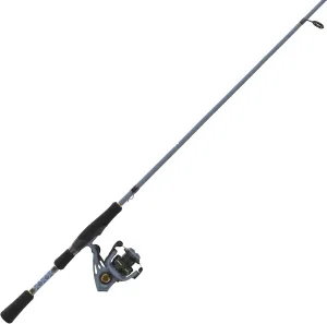 Quantum Smoke X Spinning Reel and Fishing Rod Combo 1-Piece IM8 Graphite Fishing Pole with Split-Grip EVA Rod Handle, Changeable Right- or Left-Hand Retrieve, Blue