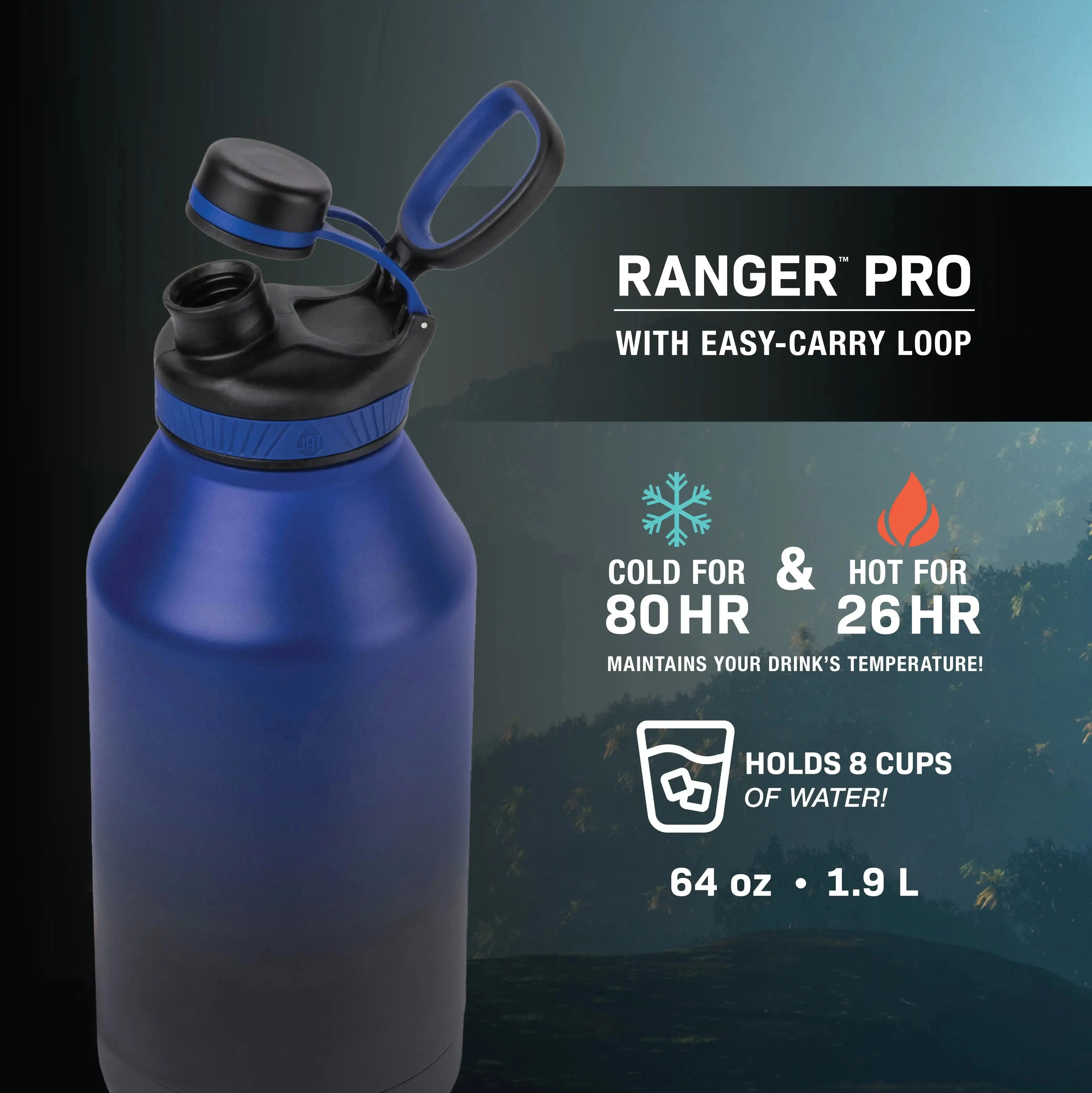 Ranger Stainless Steel Water Bottle - 64 fl oz, Gray