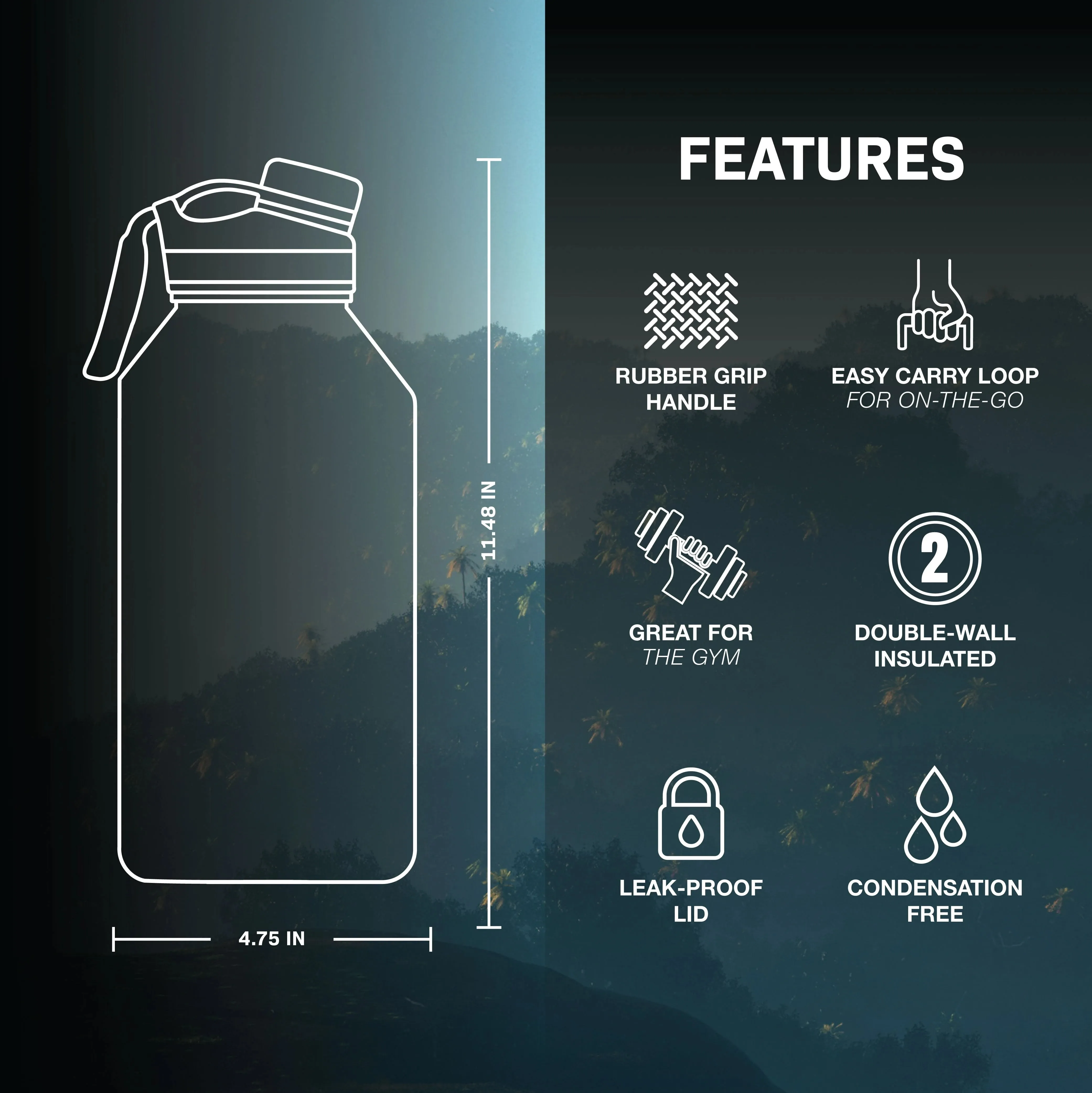 Ranger Stainless Steel Water Bottle - 64 fl oz, Gray