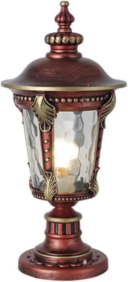 RCIDOS Solar Waterproof Lamp Shade Traditional Column Headlight Outdoor Pillar Head Light Fence Courtyard Lighting Fixture Exterior Post Lantern With Pier Mount Base For Landscape Community Patio Gard