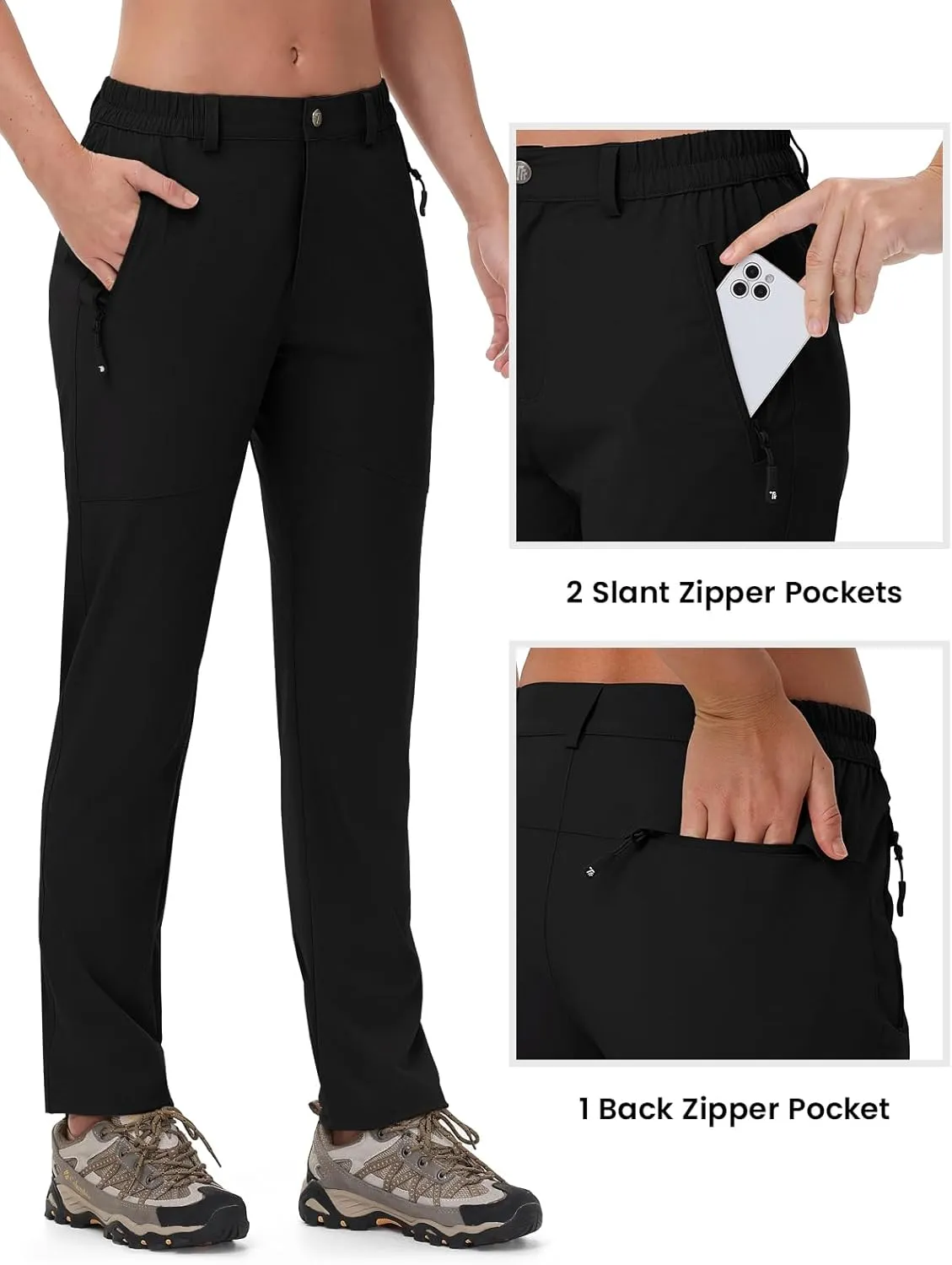 Rdruko Women's Hiking Pants Lightweight Quick Dry Water Resistant Outdoor Travel Fishing Pants with Pockets