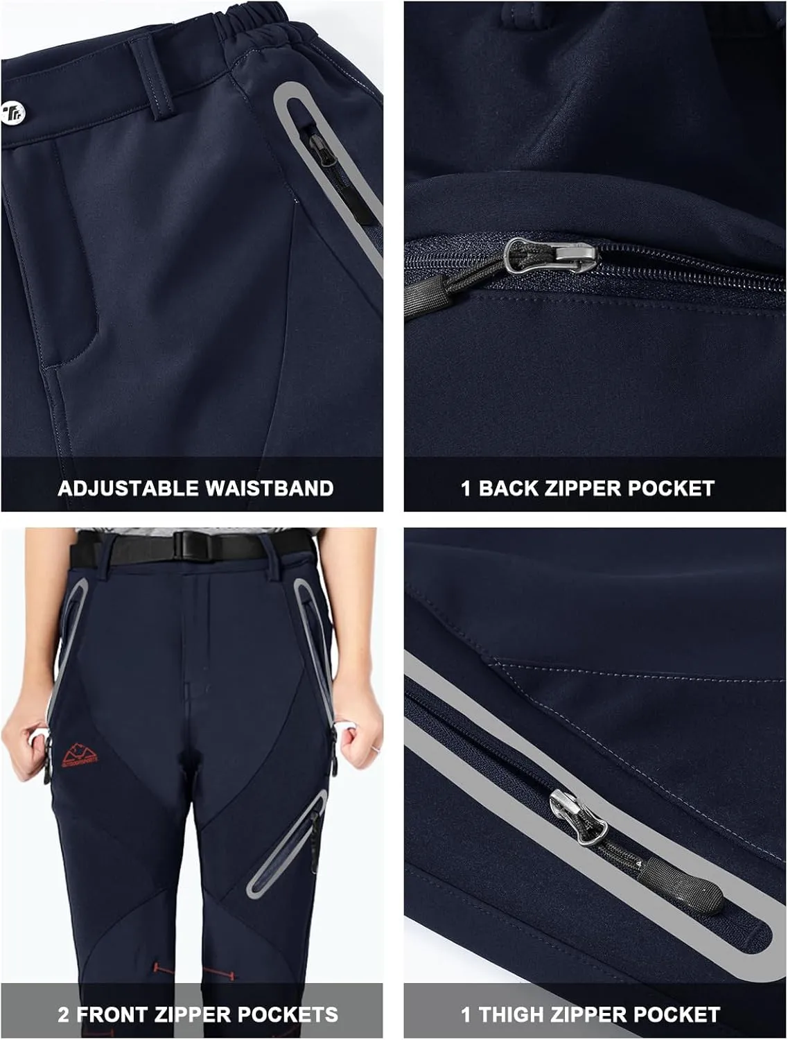 Rdruko Women's Snow Pants Waterproof Insulated Fleece Thermal Ski Hiking Snowboard Pants