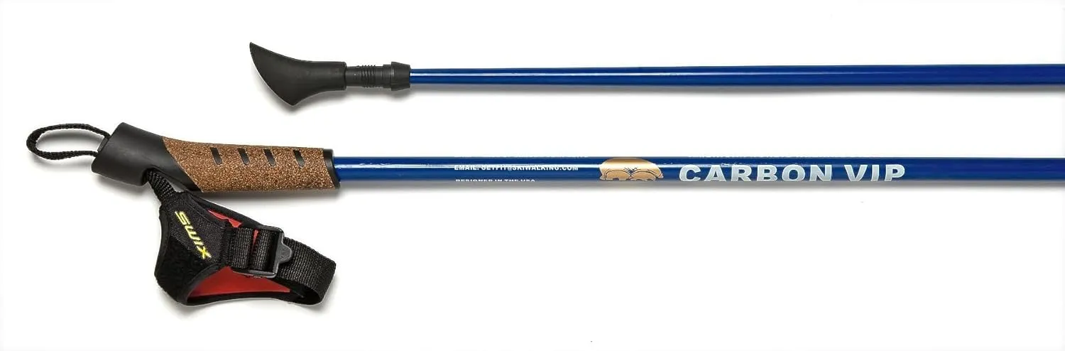 REAL Nordic Walking Carbon Poles w/Cork Grips. 1-piece poles-32 sizes. Safer, Lighter, Stronger, More Durable Than Cheap Flimsy Poles with Flip/Twist Locks That Rattle, Vibrate, Collapse Unexpectedly!