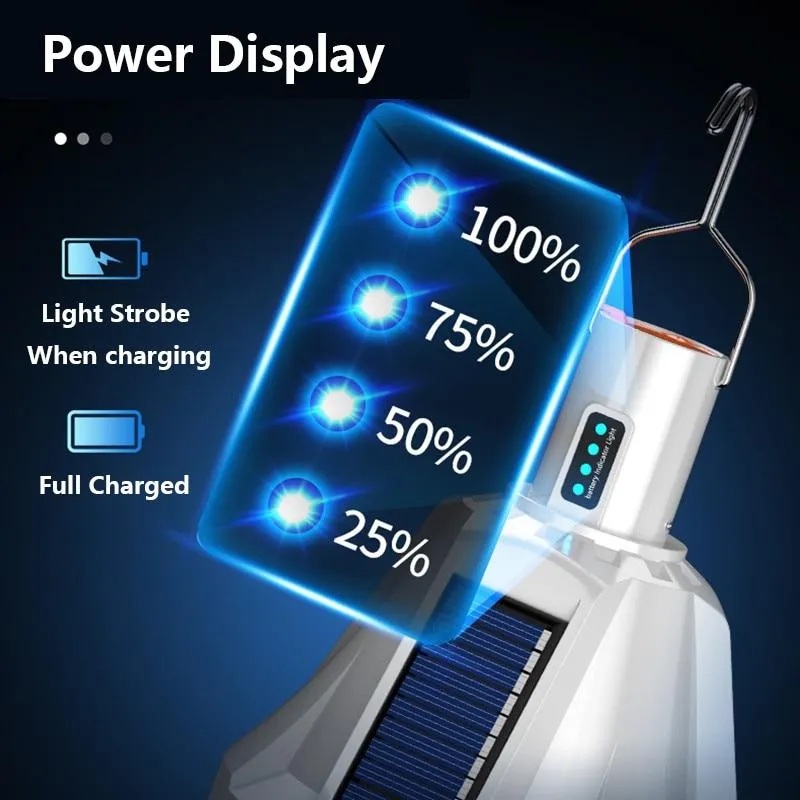 Rechargeable Solar LED Garden Lamp Remote Control Bulb Portable Emergency Night Market Light Outdoor Camping Tent Latern