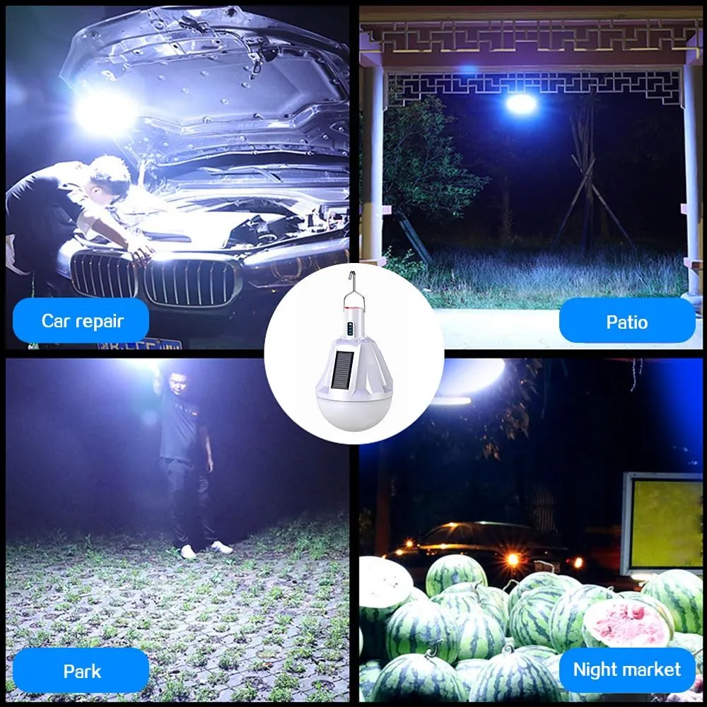Rechargeable Solar LED Garden Lamp Remote Control Bulb Portable Emergency Night Market Light Outdoor Camping Tent Latern