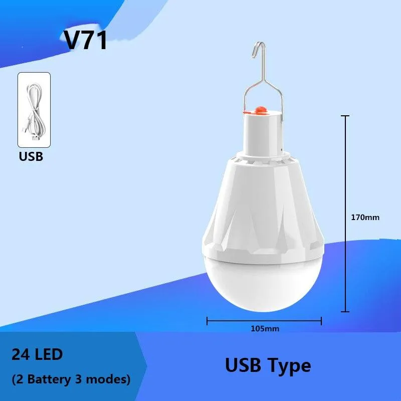 Rechargeable Solar LED Garden Lamp Remote Control Bulb Portable Emergency Night Market Light Outdoor Camping Tent Latern